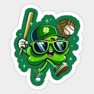 Shamrock Baseball St Patricks Day Sticker